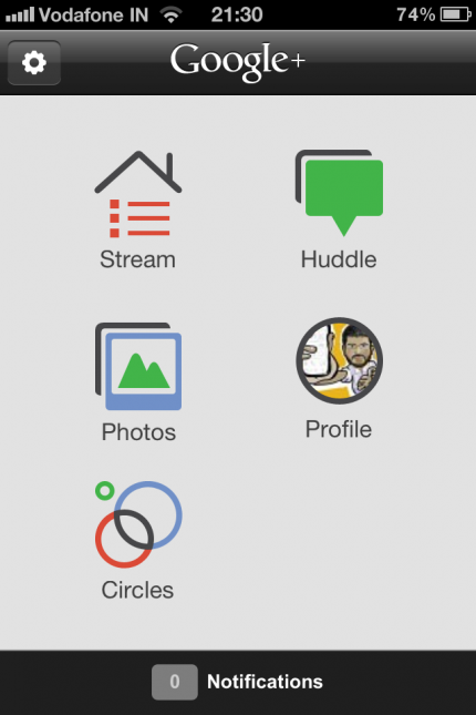 Google + iPhone app